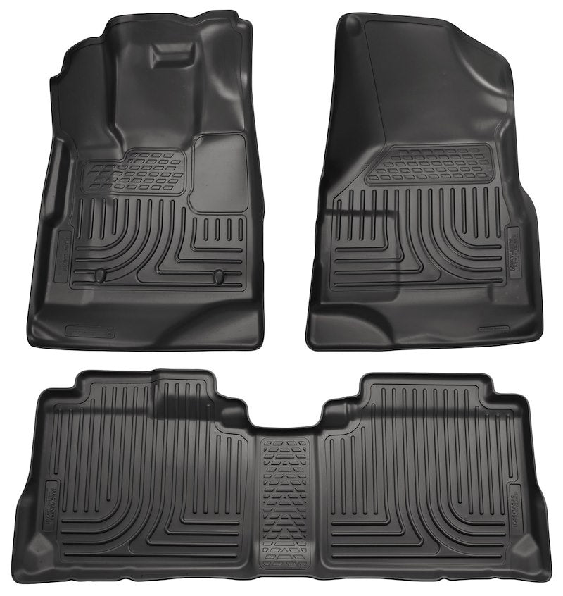 Husky Liners Weatherbeater Floor Mats |98141| - Fits 2010-2016 Cadillac SRX | Front & 2nd Row, 3-pc Black