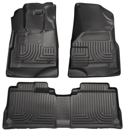Husky Liners Weatherbeater Floor Mats |98141| - Fits 2010-2016 Cadillac SRX | Front & 2nd Row, 3-pc Black