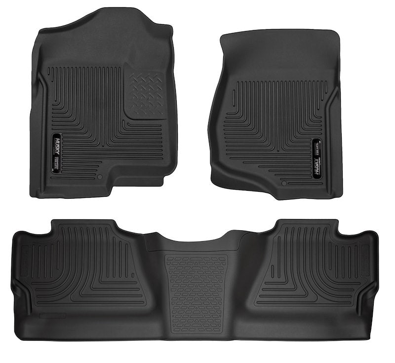 Husky Liners WeatherBeater Floor Liners |98201| - Fits 2007-2014 Chevrolet Silverado 1500/2500HD/3500HD, Combination Front & 2ND Seat Floor Liners - (3 PCS) Black