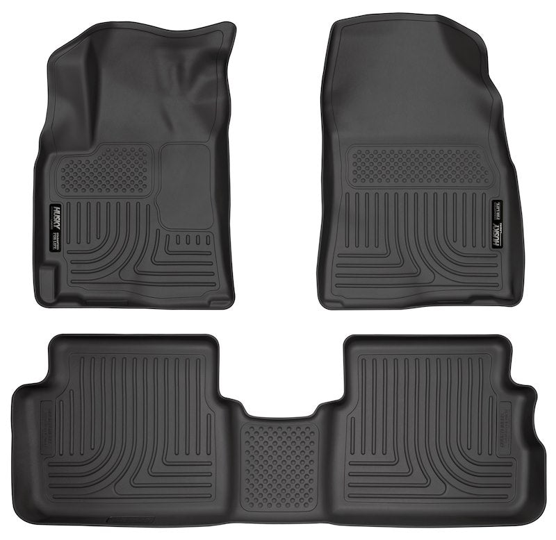 Husky Liners WeatherBeater Floor Liners |98531| - Fits 2009-2010 Pontiac Vibe & 2009-2013 Toyota Corolla/Matrix; Combination Front & 2ND Seat Floor Liners - 3pc Black
