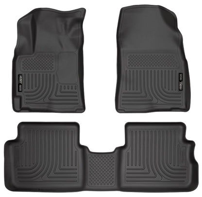Husky Liners WeatherBeater Floor Liners |98531| - Fits 2009-2010 Pontiac Vibe & 2009-2013 Toyota Corolla/Matrix; Combination Front & 2ND Seat Floor Liners - 3pc Black
