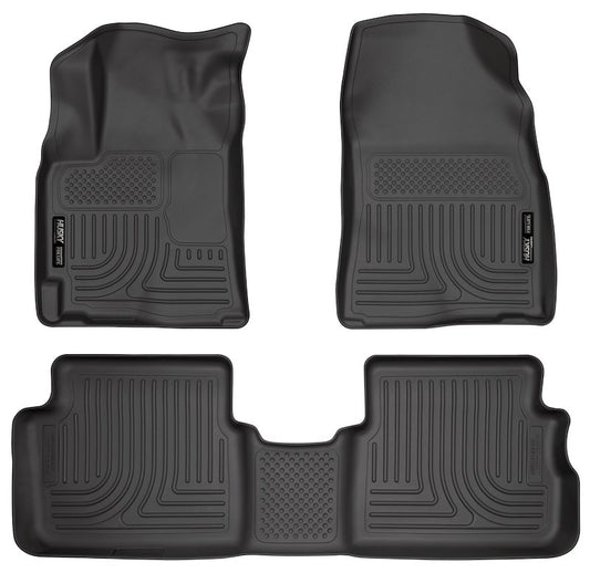 Husky Liners WeatherBeater Floor Liners |98531| - Fits 2009-2010 Pontiac Vibe & 2009-2013 Toyota Corolla/Matrix; Combination Front & 2ND Seat Floor Liners - 3pc Black