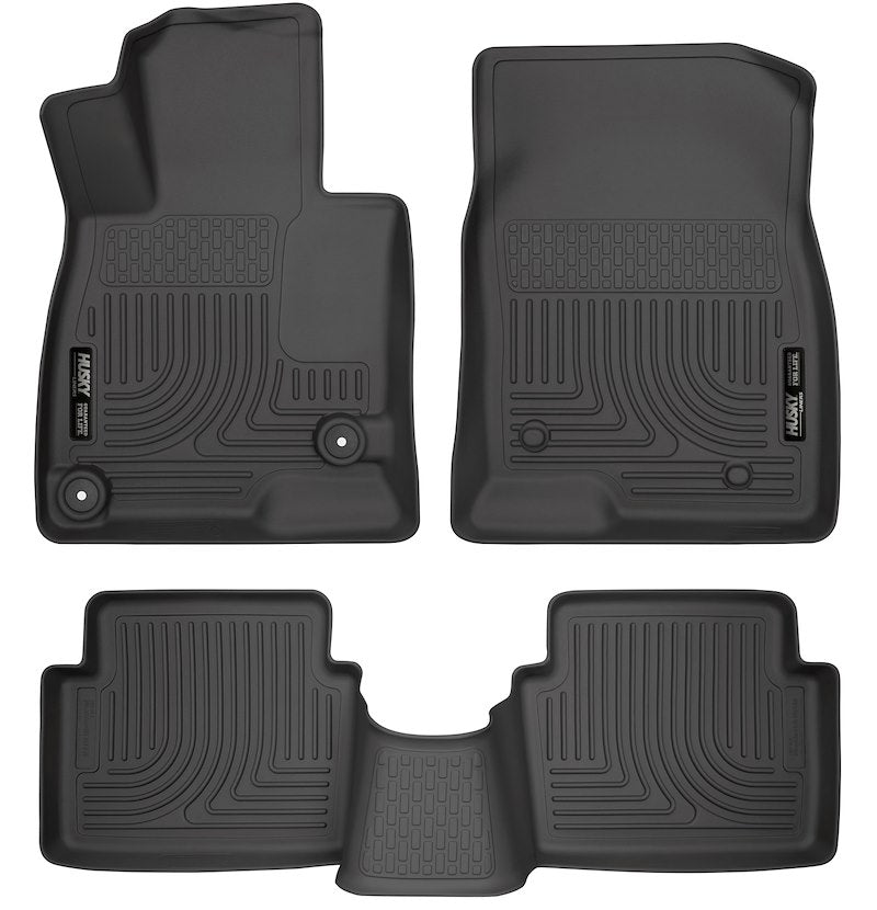 Husky Liners Weatherbeater Floor Mats |98651| - Fits 2014-2018 Mazda 3 Hatchback/Sedan | Front & 2nd Row, 3-pc Black