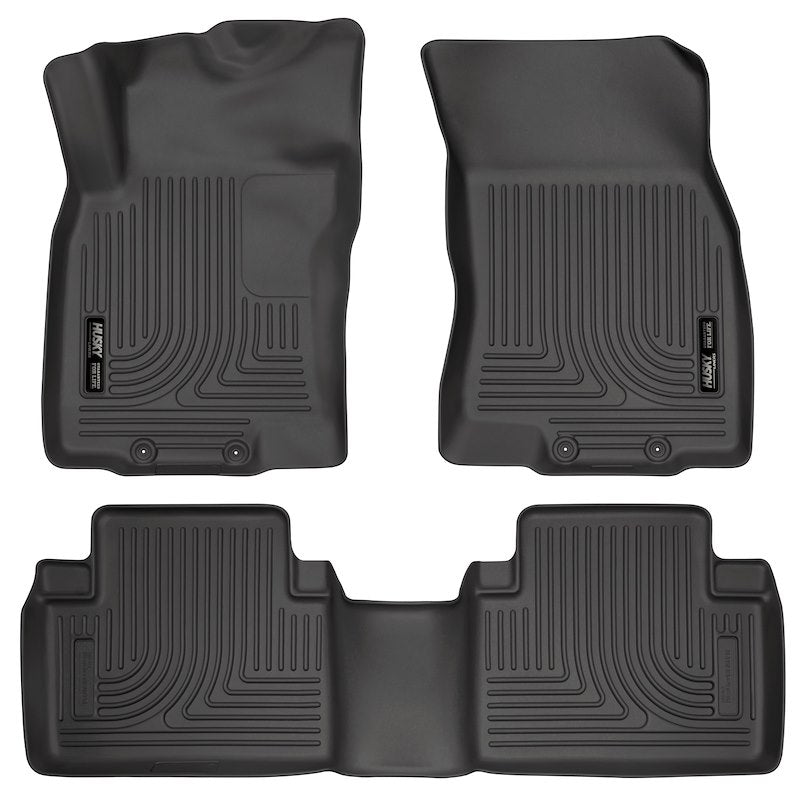 Husky Liners Weatherbeater Floor Mats |98671| - Fits 2014-2020 Nissan Rogue (Excludes Sport & Select Models); 2014 Nissan Rogue Select | Front & 2nd Row, 3-pc Black