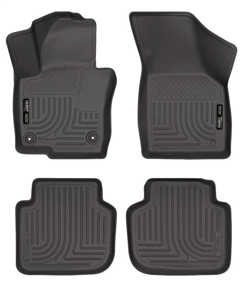 Husky Liners Weatherbeater Floor Liners |98681| - Fits 2012-2019 Volkswagen Passat / 2021-2022 Volkswagen Passat; Front And 2nd Seat Floor Liners, 4-pc Black