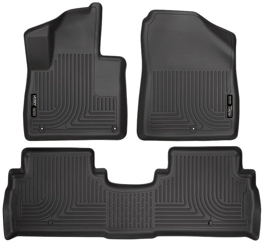 Husky Liners Weatherbeater Floor Mats |98691| - Fits 2016-2020 Kia Sorento w/Out 3rd Row Seating | Front & 2nd Row, 3-pc Black