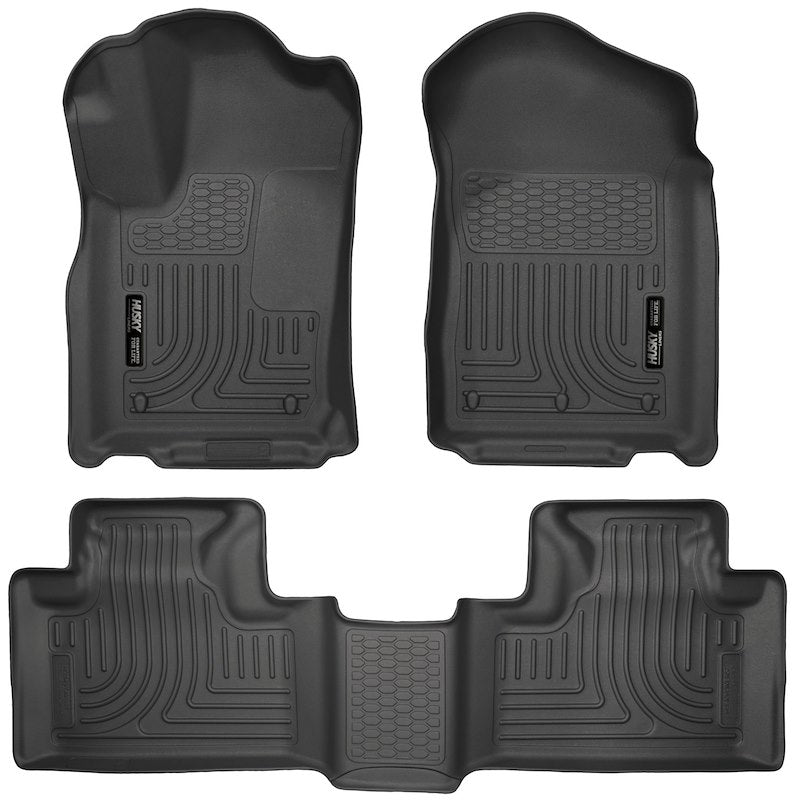 Husky Liners Weatherbeater Floor Mats |99051| - Fits 2011 - 2015 Dodge Durango & 2011-2022 Jeep Grand Cherokee/Cherokee WK | Front & 2nd Row, 3-pc Black