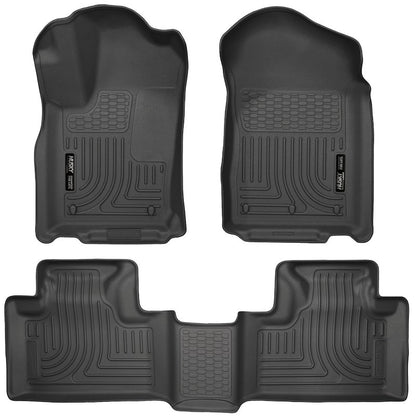 Husky Liners Weatherbeater Floor Mats |99051| - Fits 2011 - 2015 Dodge Durango & 2011-2022 Jeep Grand Cherokee/Cherokee WK | Front & 2nd Row, 3-pc Black