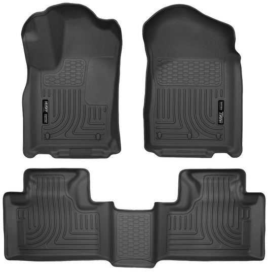 Husky Liners Weatherbeater Floor Mats |99051| - Fits 2011 - 2015 Dodge Durango & 2011-2022 Jeep Grand Cherokee/Cherokee WK | Front & 2nd Row, 3-pc Black