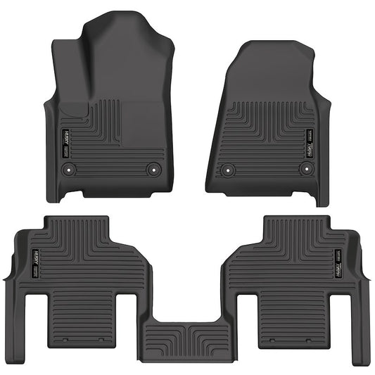 Husky Liners Weatherbeater Floor Mats |99061| - Fits 2022-2025 Jeep Wagoneer w/2nd Row Bucket Seats | Front & 2nd Row, 3-pc Black