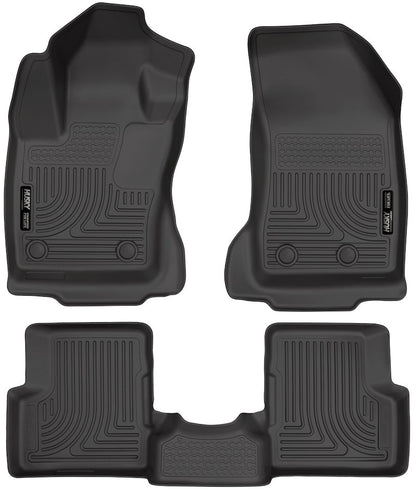 Husky Liners Weatherbeater Floor Mats |99081| - Fits 2015-2023 Jeep Renegade | Front & 2nd Row, 3-pc Black