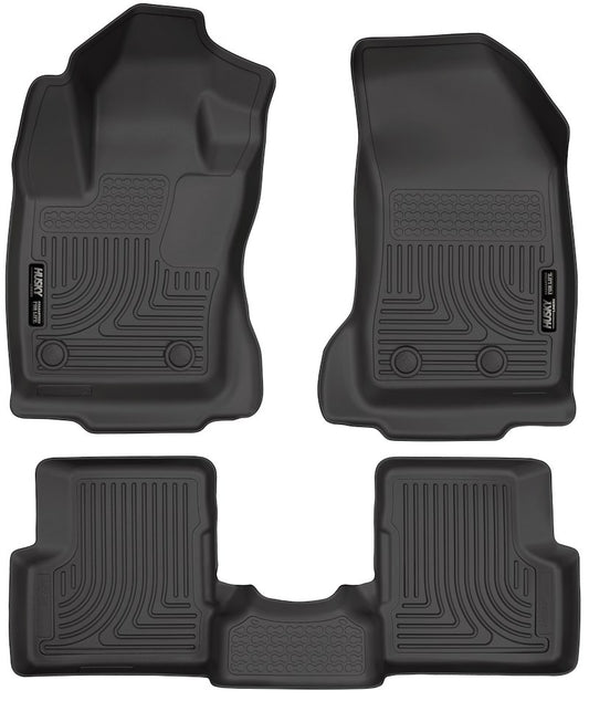Husky Liners Weatherbeater Floor Mats |99081| - Fits 2015-2023 Jeep Renegade | Front & 2nd Row, 3-pc Black