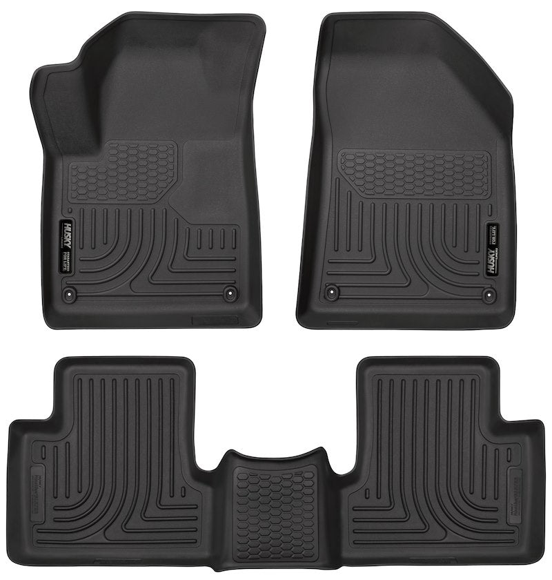 Husky Liners Weatherbeater Floor Mats |99091| - Fits 2015-2023 Jeep Cherokee (Does NOT Fit Grand Cherokee) | Front & 2nd Row, 3-pc Black