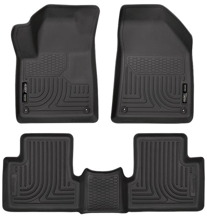 Husky Liners Weatherbeater Floor Mats |99091| - Fits 2015-2023 Jeep Cherokee (Does NOT Fit Grand Cherokee) | Front & 2nd Row, 3-pc Black