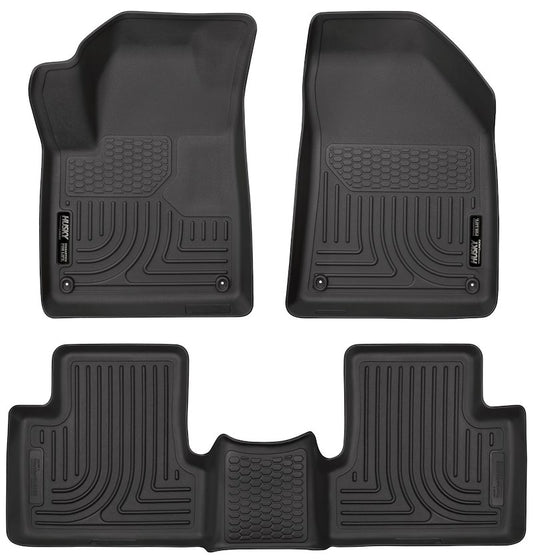 Husky Liners Weatherbeater Floor Mats |99091| - Fits 2015-2023 Jeep Cherokee (Does NOT Fit Grand Cherokee) | Front & 2nd Row, 3-pc Black