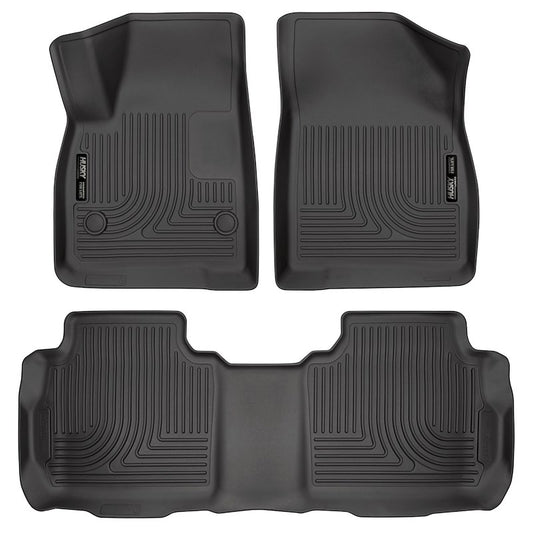 Husky Liners Weatherbeater Floor Mats |99141| - Fits 2019-2026 Chevrolet Blazer, 2017-2026 Cadillac XT5, 2017-2023 GMC Acadia | Front & 2nd Row, 3-pc Black
