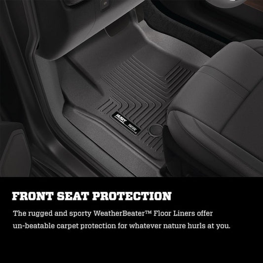 Husky Liners Weatherbeater Floor Mats |99151| - Fits 2016-2026 Dodge Durango; 2016-2021 Jeep Grand Cherokee; 2022 Jeep Grand Cherokee WK | Front & 2nd Row, 3-pc Black