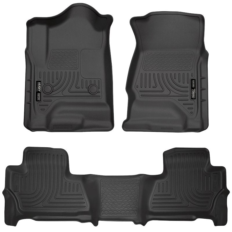 Husky Liners Weatherbeater Floor Mats |99201| - Fits 2015-2020 Chevrolet Tahoe & GMC Yukon | Front & 2nd Row, 3-pc Black