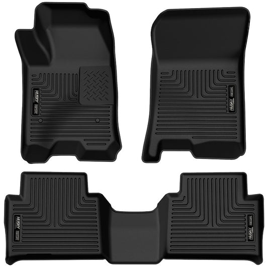Husky Liners Weatherbeater Floor Mats |99221| - Fits 2023-2026 Chevrolet Colorado & GMC Canyon Crew Cab | Front & 2nd Row, 3-pc Black