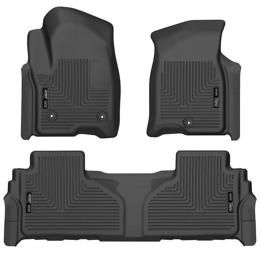 Husky Liners Weatherbeater Floor Mats |99241| - Fits 2021-2026 Cadillac Escalade & Escalade ESV, Chevrolet Suburban & Tahoe, GMC Yukon & Yukon XL | Front & 2nd Row, 3-pc Black
