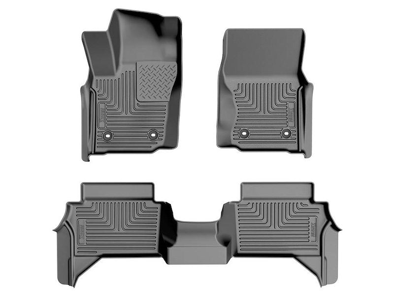 Husky Liners Weatherbeater Floor Mats |99281| - Fits 2024-2026 Toyota Tacoma - Hybrid, Double CAB ONLY | Front & 2nd Row, 3-pc Black