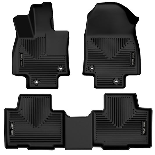 Husky Liners Weatherbeater Floor Mats |99351| - Fits 2024-2026 Toyota Grand Highlander & Lexus TX350 | Front & 2nd Row, 3-pc Black