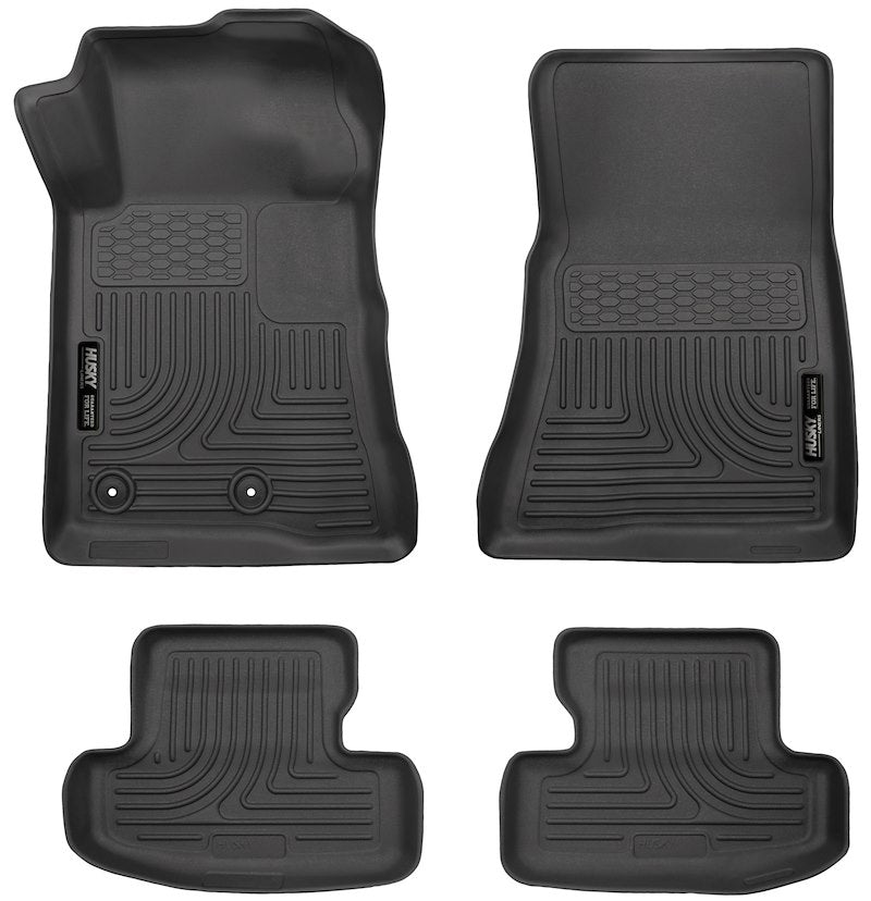 Husky Liners Weatherbeater Floor Mats |99371| - Fits 2015-2026 Ford Mustang | Front & 2nd Row, 4-pc Black
