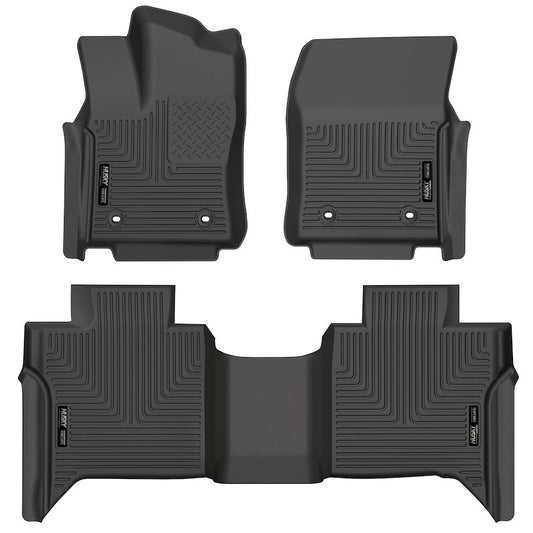 Husky Liners Weatherbeater Floor Mats |99481| - Fits 2022-2026 Toyota Tundra, CREWMAX CAB ONLY | Front & 2nd Row, 3-pc Black