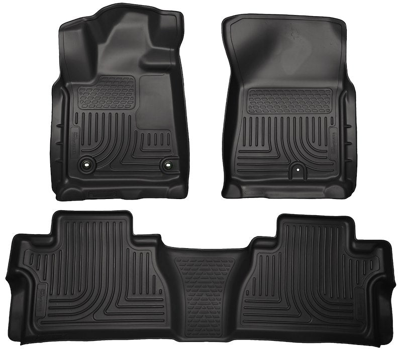 Husky Liners Weatherbeater Floor Mats |99581| - Fits 2014-2021 Toyota Tundra, CREWMAX CAB ONLY, Footwell Coverage (Will NOT Fit Double Cab) | Front & 2nd Row, 3-pc Black