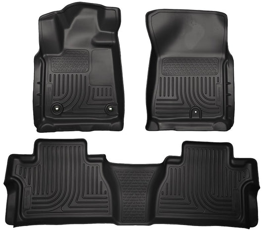 Husky Liners Weatherbeater Floor Mats |99581| - Fits 2014-2021 Toyota Tundra, CREWMAX CAB ONLY, Footwell Coverage (Will NOT Fit Double Cab) | Front & 2nd Row, 3-pc Black