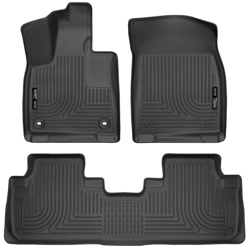 Husky Liners Weatherbeater Floor Mats |99651| - Fits 2016-2022 Lexus RX350 & RX450H; 2018-2022 RX350L & RX450HL | Front & 2nd Row, 3-pc Black