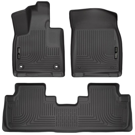 Husky Liners Weatherbeater Floor Mats |99651| - Fits 2016-2022 Lexus RX350 & RX450H; 2018-2022 RX350L & RX450HL | Front & 2nd Row, 3-pc Black