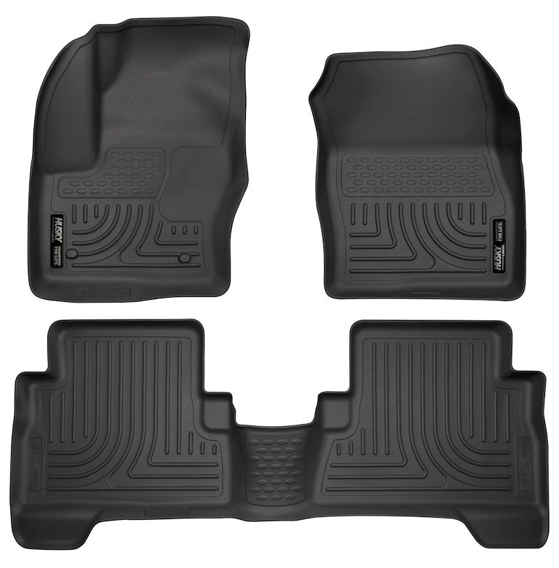Husky Liners Weatherbeater Floor Mats |99741| - Fits 2013 - 2019 Ford Escape; 2013 - 2018 Ford C-Max | Front & 2nd Row, 3-pc Black