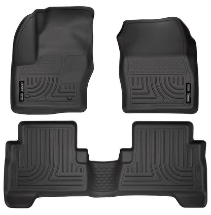 Husky Liners Weatherbeater Floor Mats |99741| - Fits 2013 - 2019 Ford Escape; 2013 - 2018 Ford C-Max | Front & 2nd Row, 3-pc Black