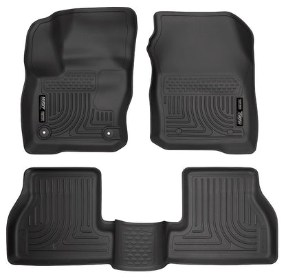 Husky Liners Weatherbeater Floor Mats |99771| - Fits 2016-2018 Ford Focus | Front & 2nd Row, 3-pc Black