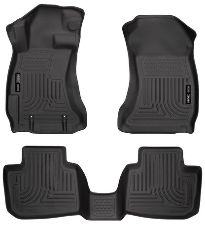 Husky Liners Weatherbeater Floor Mats |99801| - Fits 2016-2017 Subaru Crosstrek; 2012-2016 Subaru Impreza | Front & 2nd Row, 3-pc Black