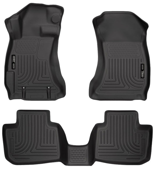 Husky Liners Weatherbeater Floor Mats |99801| - Fits 2016-2017 Subaru Crosstrek; 2012-2016 Subaru Impreza | Front & 2nd Row, 3-pc Black