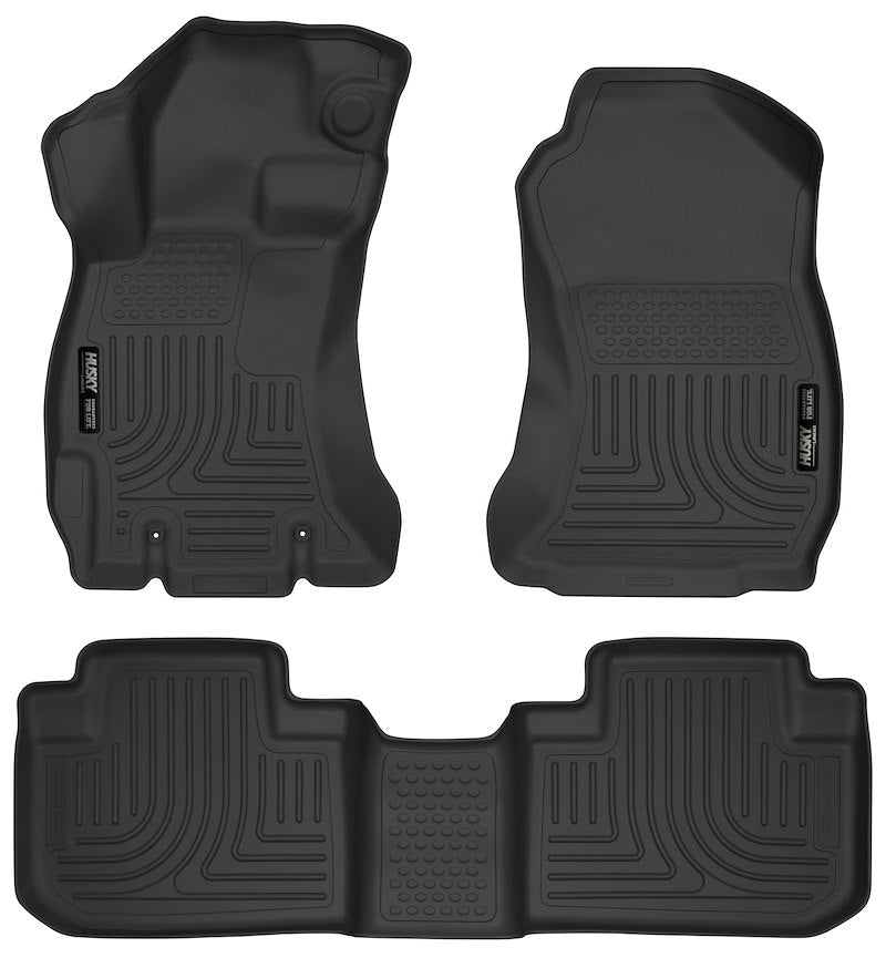 Husky Liners Weatherbeater Floor Mats |99881| - Fits 2014-2018 Subaru Forester | Front & 2nd Row, 3-pc Black