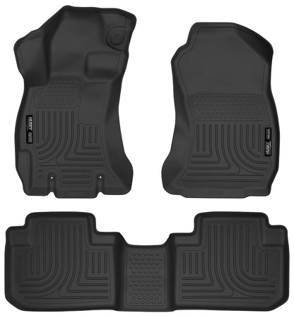 Husky Liners Weatherbeater Floor Mats |99881| - Fits 2014-2018 Subaru Forester | Front & 2nd Row, 3-pc Black