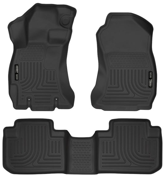 Husky Liners Weatherbeater Floor Mats |99881| - Fits 2014-2018 Subaru Forester | Front & 2nd Row, 3-pc Black