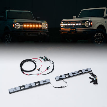 Putco Luminix LED Grille Emblem, Amber & White |92852| - Fits 2021-2027 Ford Bronco, w/Front Camera
