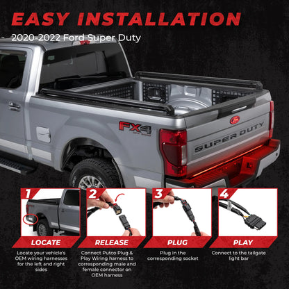 Putco 60" Blade LED Tailgate Light Bar Red/Amber/White LEDs LEDs & Plug-N-Play Quick Connect Harness |9202960-11| - Fits Ford F250/F350 2020-2022