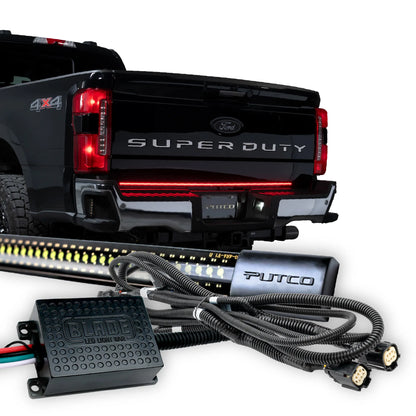 Putco 60" Blade LED Tailgate Light Bar Red/Amber/White LEDs & Plug-N-Play Quick Connect Harness |9201960-32| - Fits Ford F250 / F350 / F450 2023-2027 w/Halogen Tail Lights