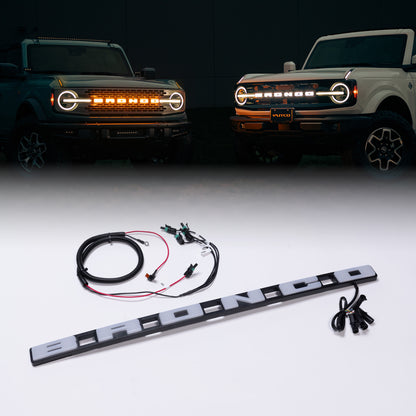 Putco Luminix LED Grille Emblem, Amber & White |92851| - Fits 2021-2027 Ford Bronco, w/o Front Camera