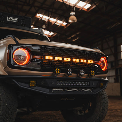 Putco Luminix LED Grille Emblem, Amber & White |92852| - Fits 2021-2027 Ford Bronco, w/Front Camera