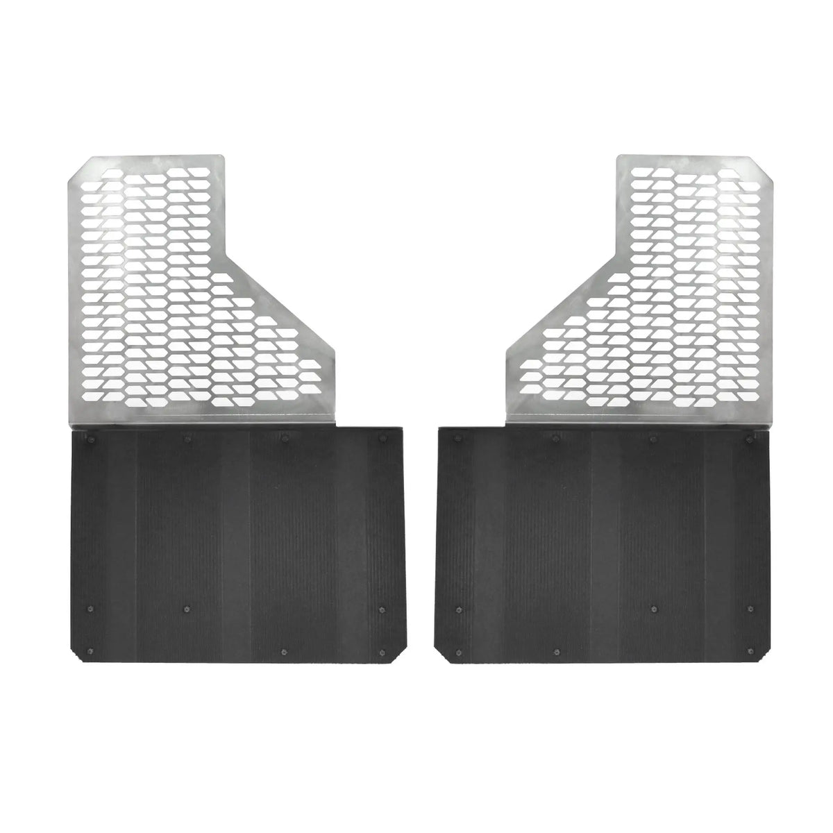 Putco Polished Stainless Steel HEX Steel Mud Skins - Rear Pair |78045| - Fits Dodge Ram 3500 2019-2027 Dually