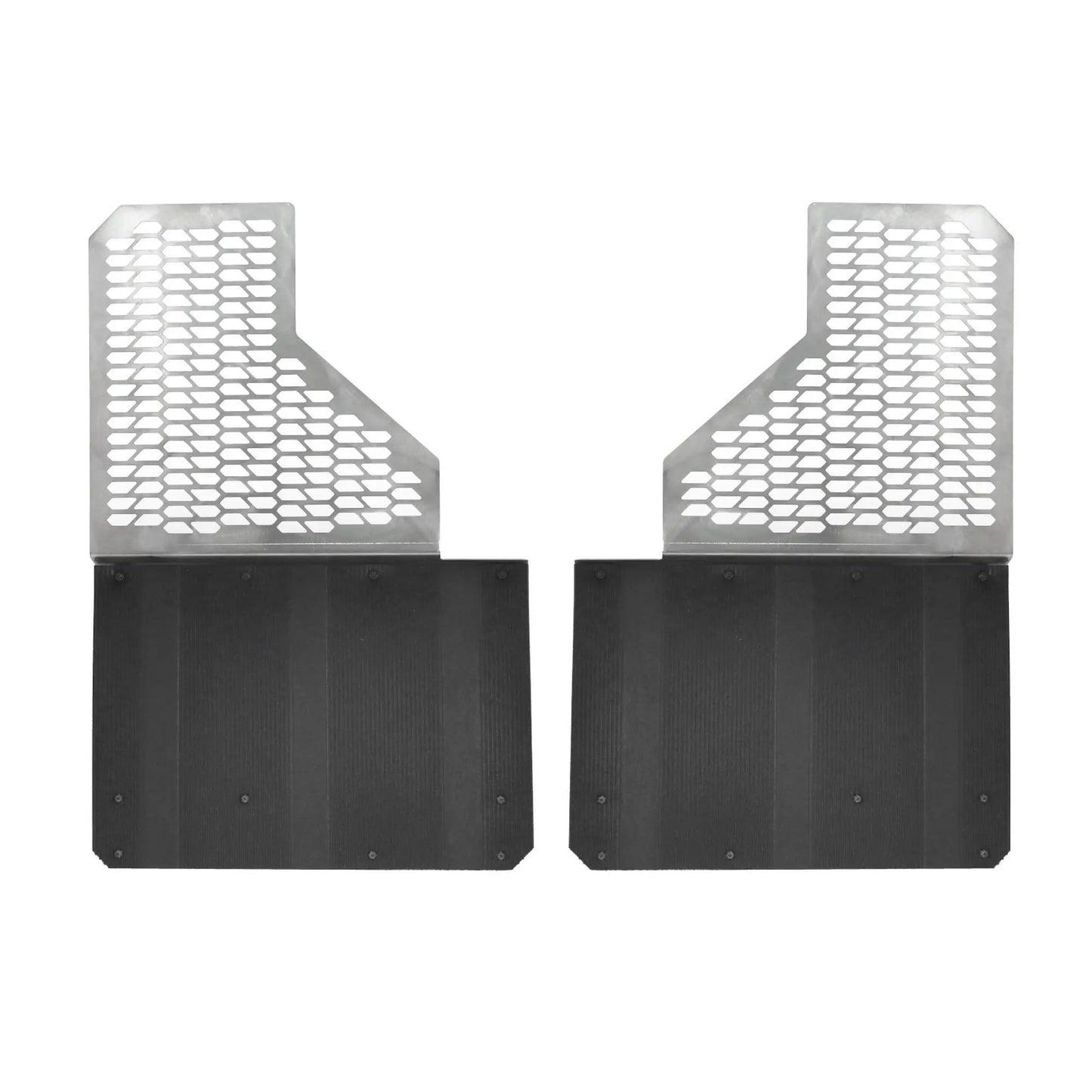 Putco Polished Stainless Steel HEX Steel Mud Skins - Rear Pair |78055| - Fits Ford F350 / F450 2011-2016 Dually