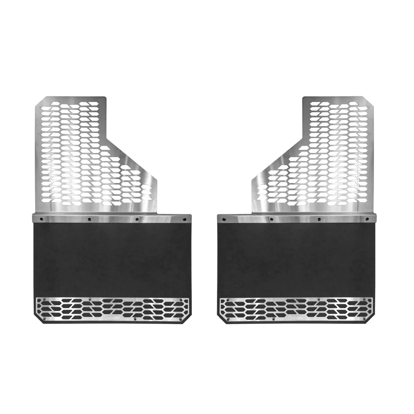 Putco Polished Stainless Steel HEX Steel Mud Skins - Rear Pair |78045| - Fits Dodge Ram 3500 2019-2027 Dually