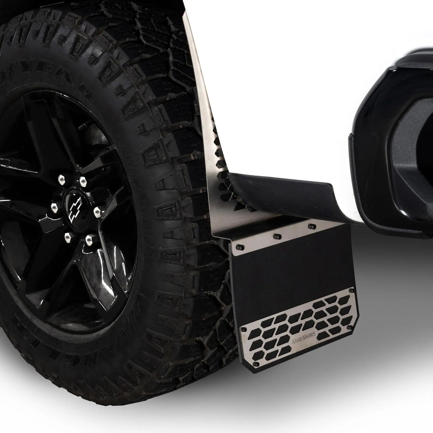 Putco Polished Stainless Steel HEX Steel Mud Skins - Rear Pair |78045| - Fits Dodge Ram 3500 2019-2027 Dually