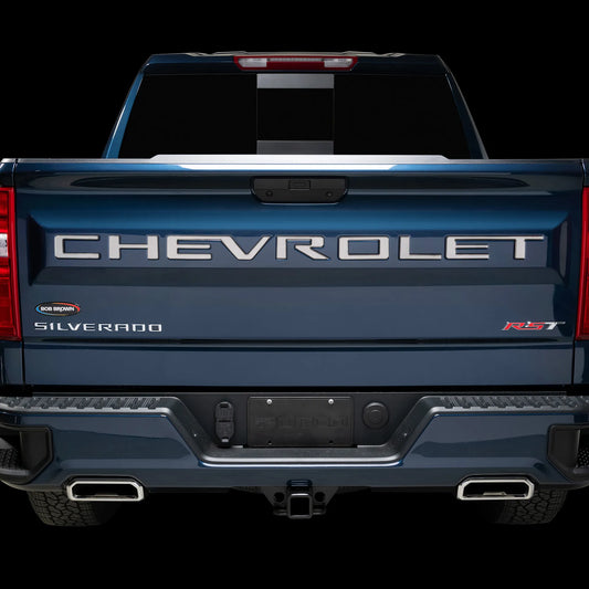 Putco Chevrolet Tailgate Letters Kit - Black Platinum - Stamped Lettering - |55551BPGM| - Fits Chevy Silverado 2019-2026